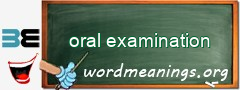 WordMeaning blackboard for oral examination